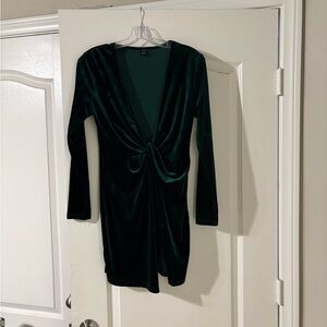 Elegant Green Velvet Dress